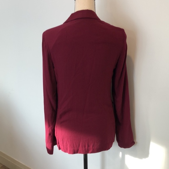 Talula Aritzia  red blazer jacket collared SZ 2 - Picture 5 of 9